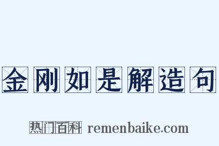 金刚如是解造句是什么意思的图片